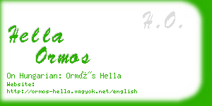hella ormos business card